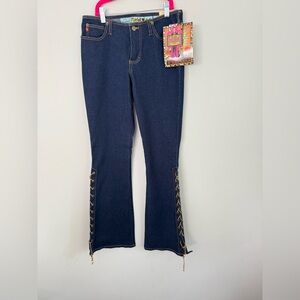 Deadstock Y2K Mudd low rise lace up flare bell bottoms size 7